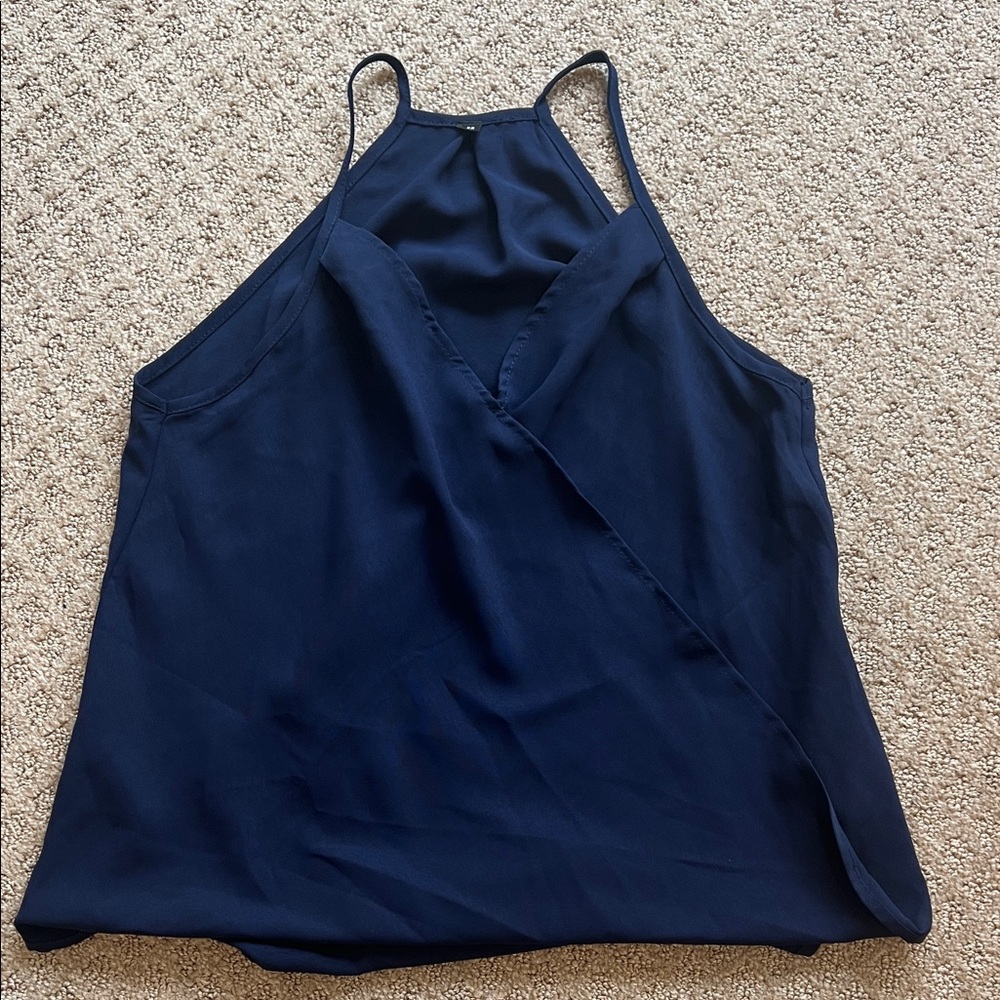 NWOT- Elegant Navy Blue Women's Top